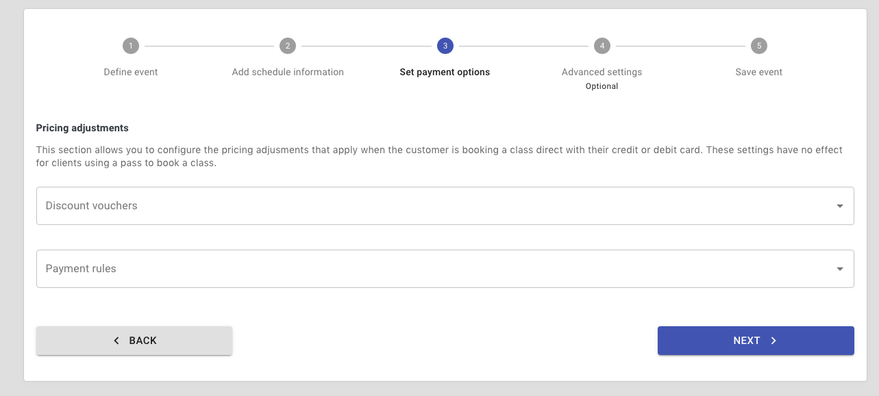 Access pricing adjustments