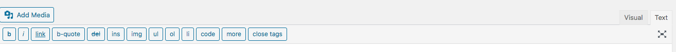 Step 6: wordpress classic editor with text tab selected