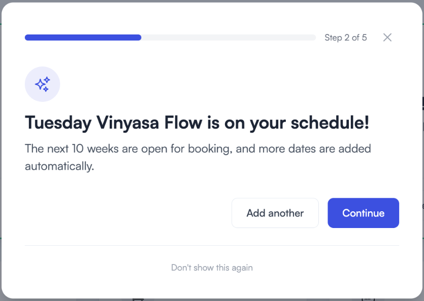Confirmation that the class is on your schedule